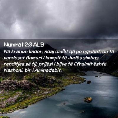 Picture 02 - Numrat 2:3 ALB - Në krahun lindor, ndaj diellit që po ngrihet, - Bible Verse Picture