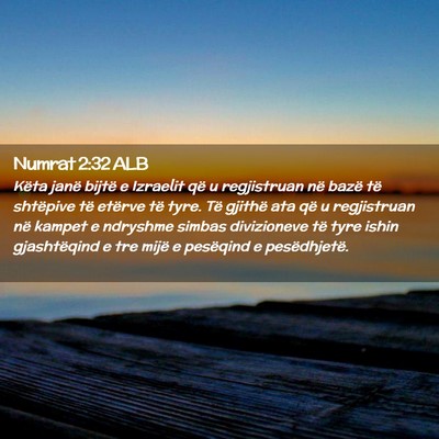 Picture 02 - Numrat 2:32 ALB - Këta janë bijtë e Izraelit që u regjistruan - Bible Verse Picture