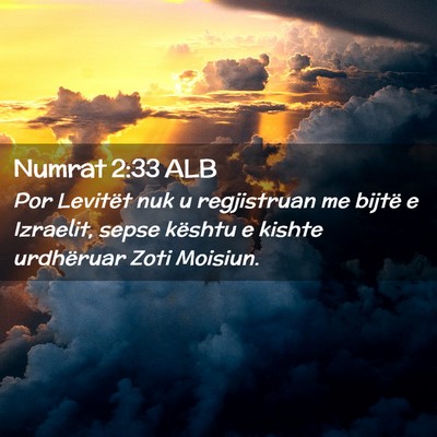 Picture 02 - Numrat 2:33 ALB - Por Levitët nuk u regjistruan me bijtë e - Bible Verse Picture