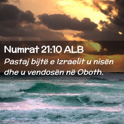 Picture 02 - Numrat 21:10 ALB - Pastaj bijtë e Izraelit u nisën dhe u vendosën - Bible Verse Picture