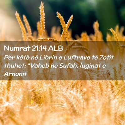 Picture 02 - Numrat 21:14 ALB - Për këtë në Librin e Luftrave të Zotit - Bible Verse Picture
