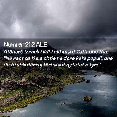 Picture 02 - Numrat 21:2 ALB - Atëherë Izraeli i lidhi një kusht Zotit dhe - Bible Verse Picture