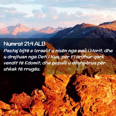 Picture 02 - Numrat 21:4 ALB - Pastaj bijtë e Izraelit u nisën nga mali i - Bible Verse Picture