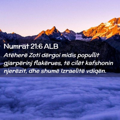 Picture 02 - Numrat 21:6 ALB - Atëherë Zoti dërgoi midis popullit gjarpërinj - Bible Verse Picture