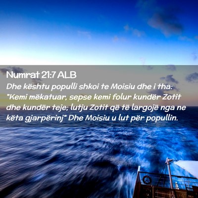 Picture 02 - Numrat 21:7 ALB - Dhe kështu populli shkoi te Moisiu dhe i tha: - Bible Verse Picture