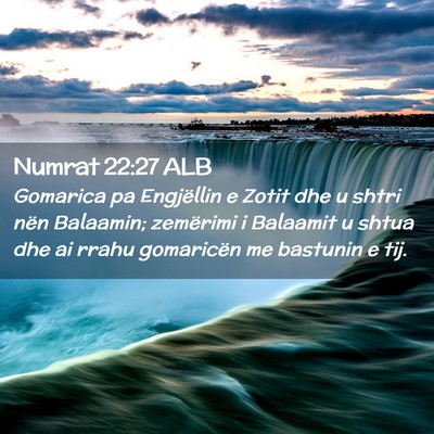 Picture 02 - Numrat 22:27 ALB - Gomarica pa Engjëllin e Zotit dhe u shtri nën - Bible Verse Picture