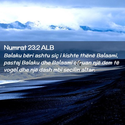 Picture 02 - Numrat 23:2 ALB - Balaku bëri ashtu siç i kishte thënë Balaami, - Bible Verse Picture