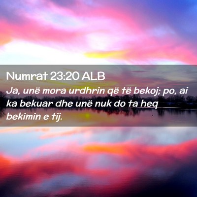 Picture 02 - Numrat 23:20 ALB - Ja, unë mora urdhrin që të bekoj; po, ai ka - Bible Verse Picture