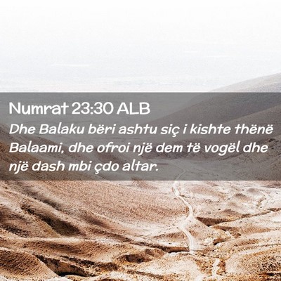Picture 02 - Numrat 23:30 ALB - Dhe Balaku bëri ashtu siç i kishte thënë - Bible Verse Picture