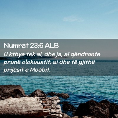 Picture 02 - Numrat 23:6 ALB - U kthye tek ai, dhe ja, ai qëndronte pranë - Bible Verse Picture