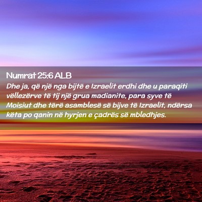 Picture 02 - Numrat 25:6 ALB - Dhe ja, që një nga bijtë e Izraelit erdhi dhe - Bible Verse Picture