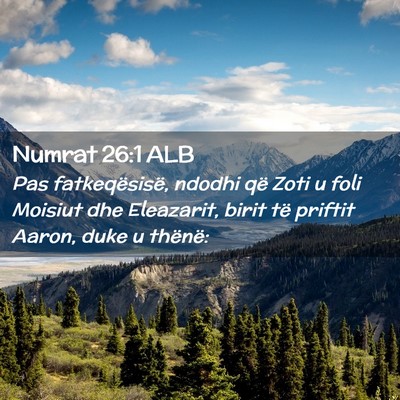 Picture 02 - Numrat 26:1 ALB - Pas fatkeqësisë, ndodhi që Zoti u foli Moisiut - Bible Verse Picture