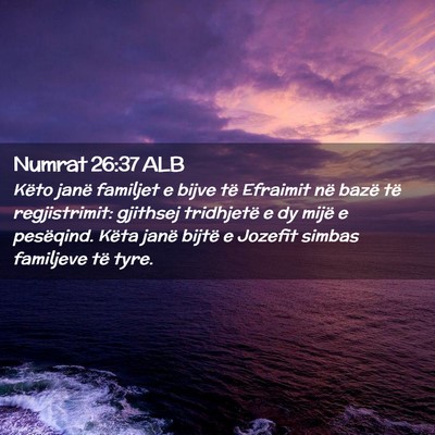 Picture 02 - Numrat 26:37 ALB - Këto janë familjet e bijve të Efraimit në - Bible Verse Picture