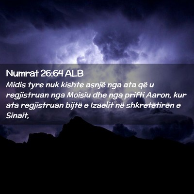 Picture 02 - Numrat 26:64 ALB - Midis tyre nuk kishte asnjë nga ata që u - Bible Verse Picture