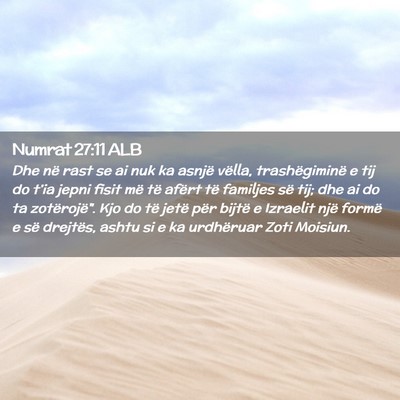 Picture 02 - Numrat 27:11 ALB - Dhe në rast se ai nuk ka asnjë vëlla, - Bible Verse Picture