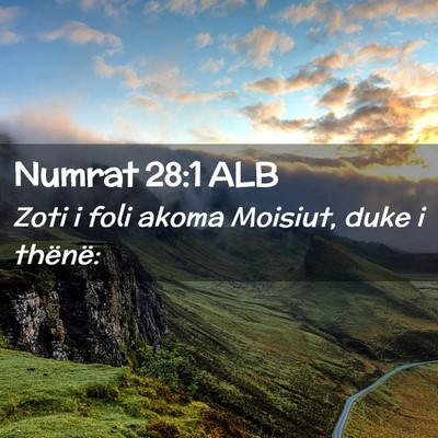 Picture 02 - Numrat 28:1 ALB - Zoti i foli akoma Moisiut, duke i - Bible Verse Picture