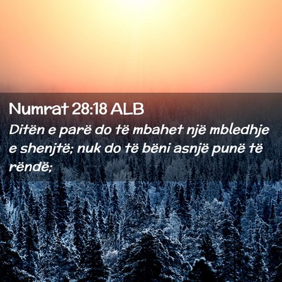 Picture 02 - Numrat 28:18 ALB - Ditën e parë do të mbahet një mbledhje e - Bible Verse Picture