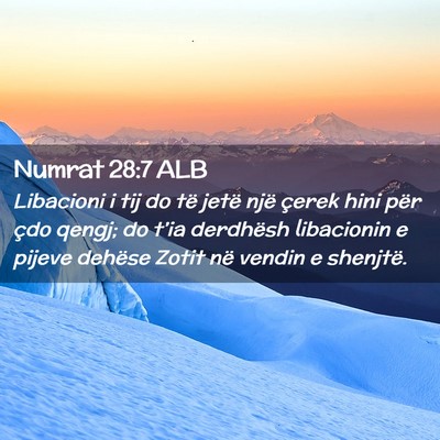 Picture 02 - Numrat 28:7 ALB - Libacioni i tij do të jetë një çerek hini - Bible Verse Picture