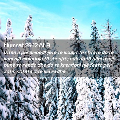 Picture 02 - Numrat 29:12 ALB - Ditën e pesëmbëdhjetë të muajit të shtatë - Bible Verse Picture