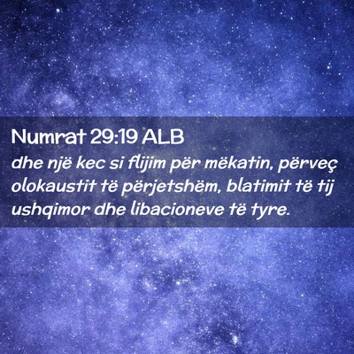 Picture 02 - Numrat 29:19 ALB - dhe një kec si flijim për mëkatin, përveç - Bible Verse Picture