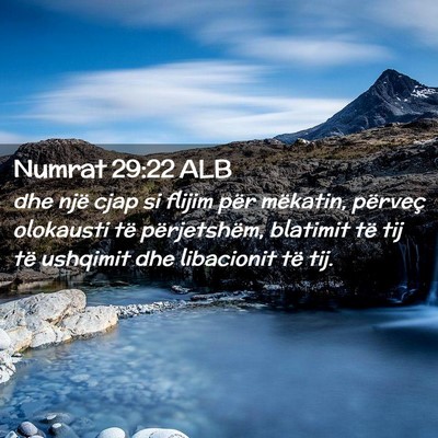 Picture 02 - Numrat 29:22 ALB - dhe një cjap si flijim për mëkatin, përveç - Bible Verse Picture