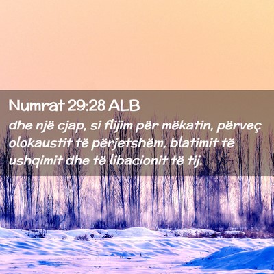 Picture 02 - Numrat 29:28 ALB - dhe një cjap, si flijim për mëkatin, përveç - Bible Verse Picture