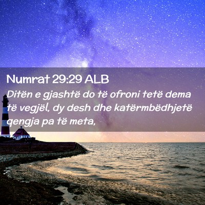 Picture 02 - Numrat 29:29 ALB - Ditën e gjashtë do të ofroni tetë dema të - Bible Verse Picture