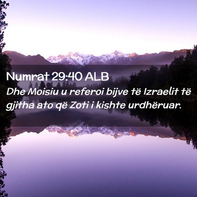 Picture 02 - Numrat 29:40 ALB - Dhe Moisiu u referoi bijve të Izraelit të - Bible Verse Picture