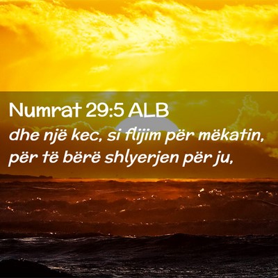 Picture 02 - Numrat 29:5 ALB - dhe një kec, si flijim për mëkatin, për të - Bible Verse Picture