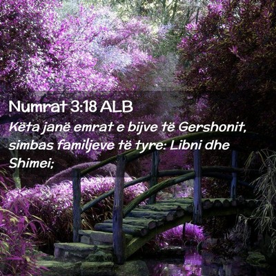 Picture 02 - Numrat 3:18 ALB - Këta janë emrat e bijve të Gershonit, simbas - Bible Verse Picture