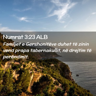 Picture 02 - Numrat 3:23 ALB - Familjet e Gershonitëve duhet të zinin vend - Bible Verse Picture