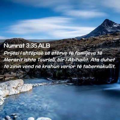 Picture 02 - Numrat 3:35 ALB - Prijësi i shtëpisë së etërve të familjeve - Bible Verse Picture