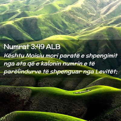 Picture 02 - Numrat 3:49 ALB - Kështu Moisiu mori paratë e shpengimit nga ata - Bible Verse Picture