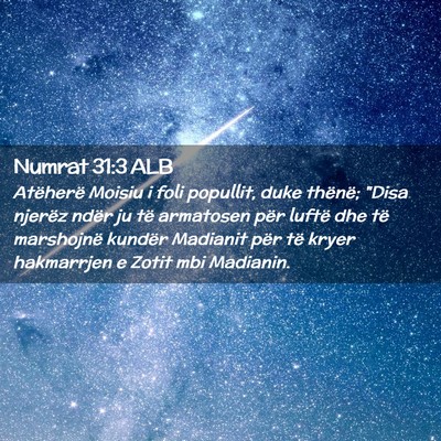 Picture 02 - Numrat 31:3 ALB - Atëherë Moisiu i foli popullit, duke thënë; - Bible Verse Picture