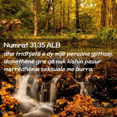 Picture 02 - Numrat 31:35 ALB - dhe tridhjetë e dy mijë persona gjithsej, - Bible Verse Picture