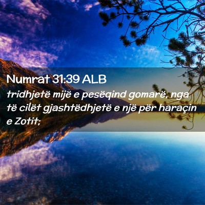 Picture 02 - Numrat 31:39 ALB - tridhjetë mijë e pesëqind gomarë, nga të - Bible Verse Picture