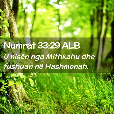Picture 02 - Numrat 33:29 ALB - U nisën nga Mithkahu dhe fushuan në - Bible Verse Picture