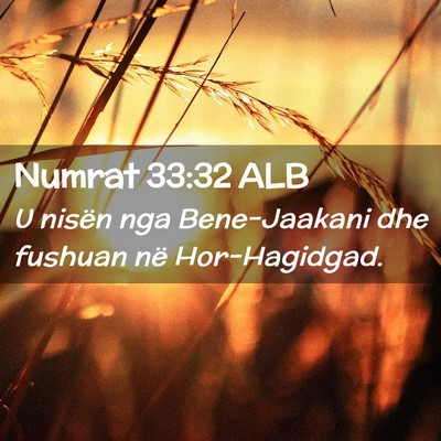 Picture 02 - Numrat 33:32 ALB - U nisën nga Bene-Jaakani dhe fushuan në - Bible Verse Picture