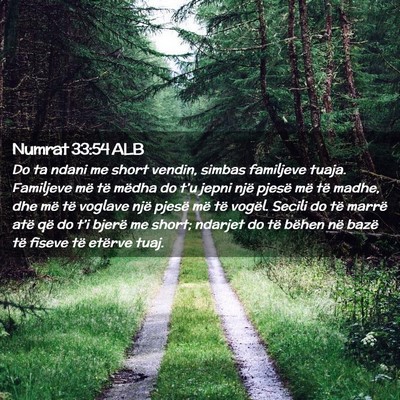 Picture 02 - Numrat 33:54 ALB - Do ta ndani me short vendin, simbas familjeve - Bible Verse Picture