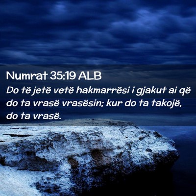Picture 02 - Numrat 35:19 ALB - Do të jetë vetë hakmarrësi i gjakut ai që do - Bible Verse Picture
