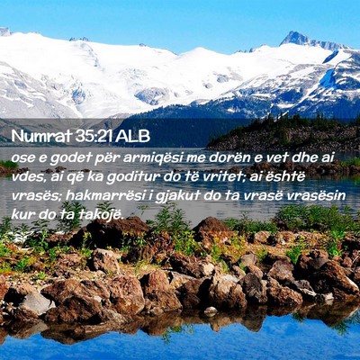 Picture 02 - Numrat 35:21 ALB - ose e godet për armiqësi me dorën e vet dhe ai - Bible Verse Picture