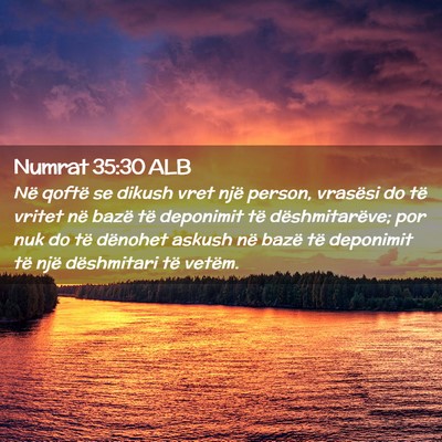 Picture 02 - Numrat 35:30 ALB - Në qoftë se dikush vret një person, vrasësi - Bible Verse Picture