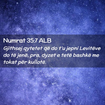 Picture 02 - Numrat 35:7 ALB - Gjithsej qytetet që do t’u jepni Levitëve do - Bible Verse Picture