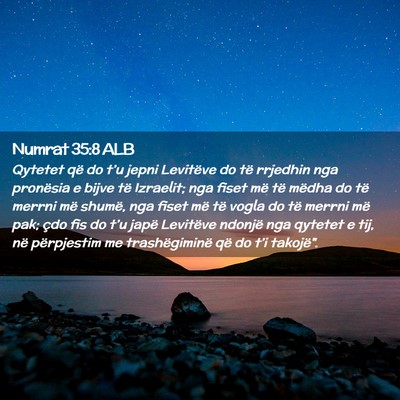 Picture 02 - Numrat 35:8 ALB - Qytetet që do t’u jepni Levitëve do të - Bible Verse Picture