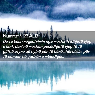 Picture 02 - Numrat 4:23 ALB - Do ta bësh regjistrimin nga mosha tridhjetë - Bible Verse Picture