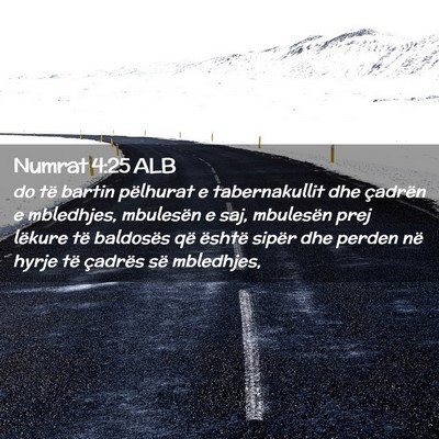 Picture 02 - Numrat 4:25 ALB - do të bartin pëlhurat e tabernakullit dhe - Bible Verse Picture