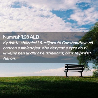 Picture 02 - Numrat 4:28 ALB - Ky është shërbimi i familjeve të - Bible Verse Picture