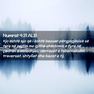 Picture 02 - Numrat 4:31 ALB - Kjo është ajo që i është besuar - Bible Verse Picture