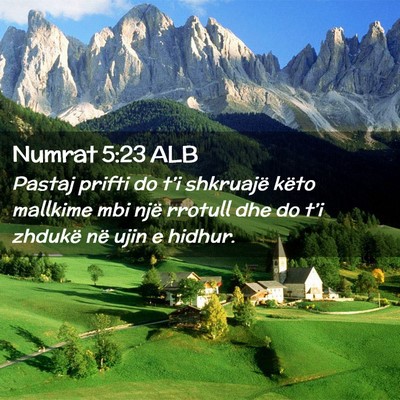 Picture 02 - Numrat 5:23 ALB - Pastaj prifti do t’i shkruajë këto mallkime - Bible Verse Picture