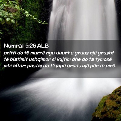 Picture 02 - Numrat 5:26 ALB - prifti do të marrë nga duart e gruas një - Bible Verse Picture